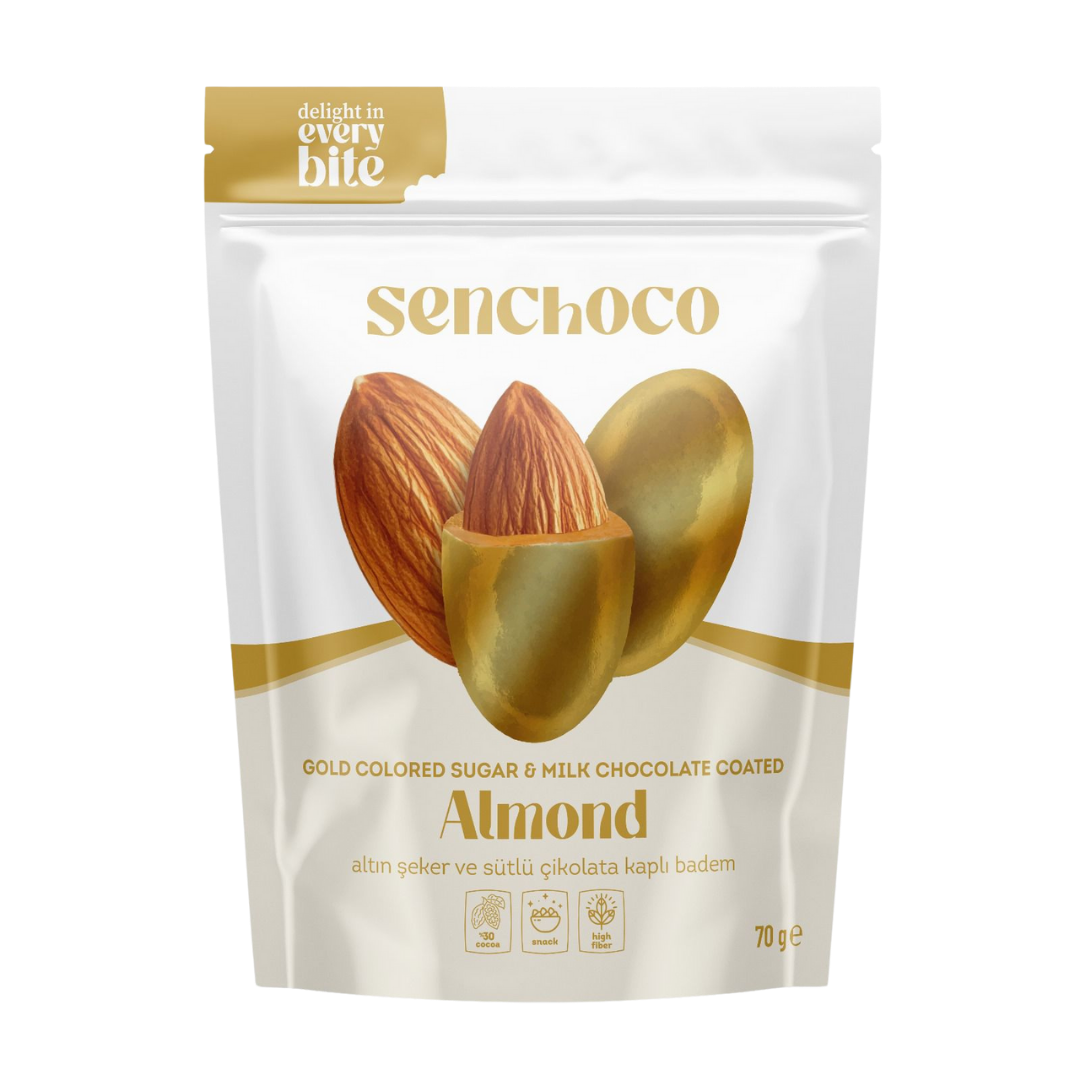 Gerçek Altın Şeker ve Sütlü Çikolata Kaplı Badem
